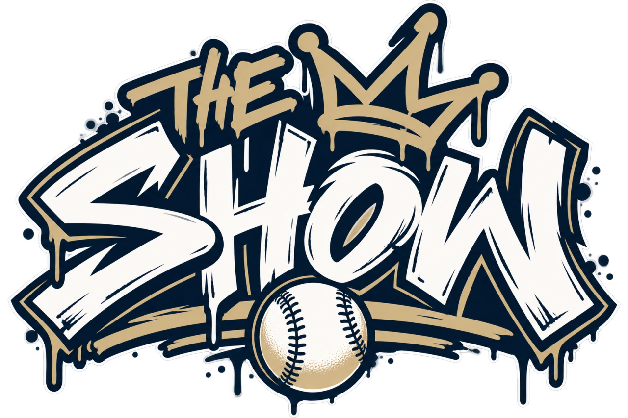 The Show graffiti baseball logo with a crown